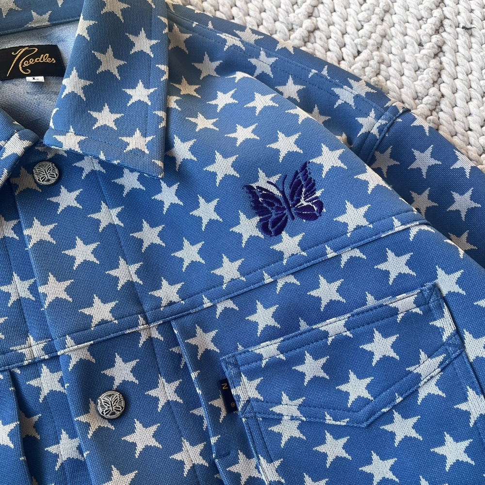 Needles SS23 'Penny Jean' Blue Lightweight Button Up Jacket - Picture 4 of 7